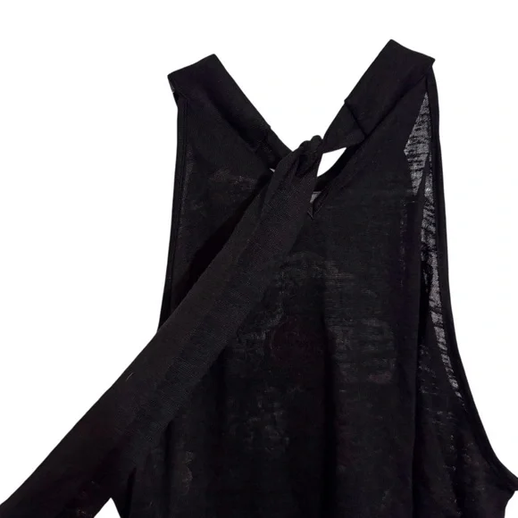 ❌❌Savanna Jane Large Black Pink Floral Embroidered Tank Top Blouse Boho Tie Back - Picture 4 of 8